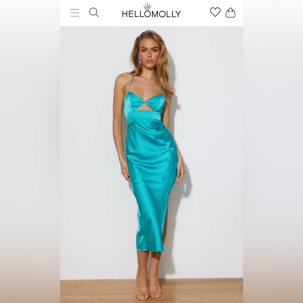 MERMAID LOVING MIDI DRESS GREEN <XS>